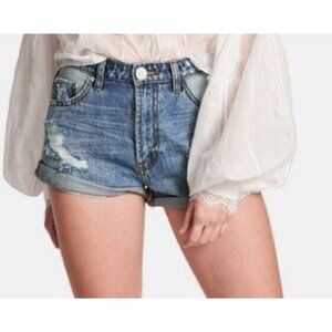 New One Teaspoon Venice Bandits Shorts Womens 28 Blue Distressed Relaxed